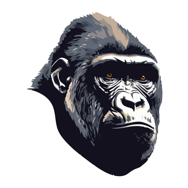 Дизайн Обличчя Gorilla Над Білим — стоковий вектор