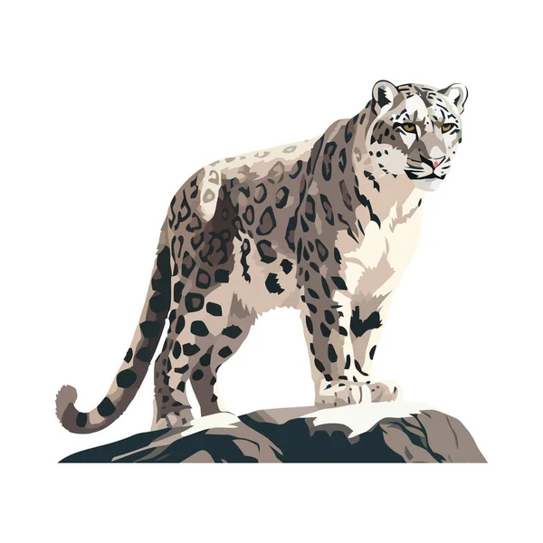 Velký Gepardí Design Nad Bílou — Stockový vektor