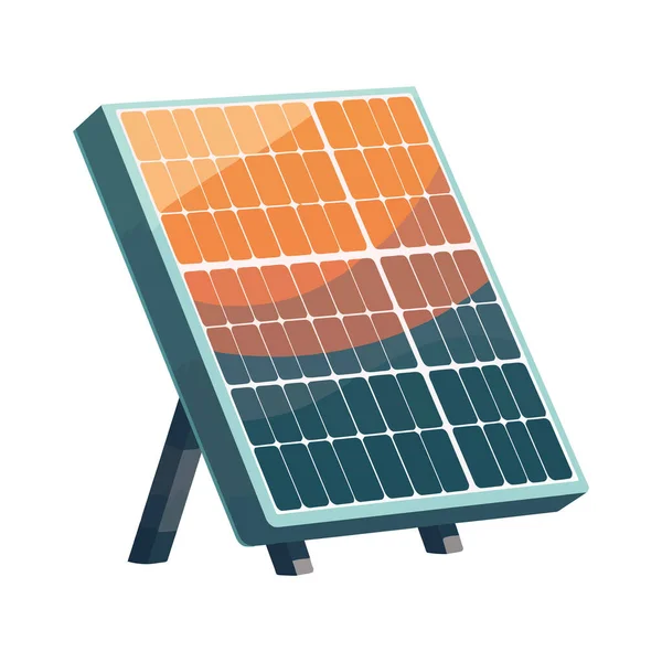 Solární Panel Design Nad Bílou — Stockový vektor