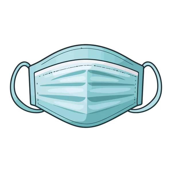 Máscara Protetora Ilustração Sobre Branco —  Vetores de Stock