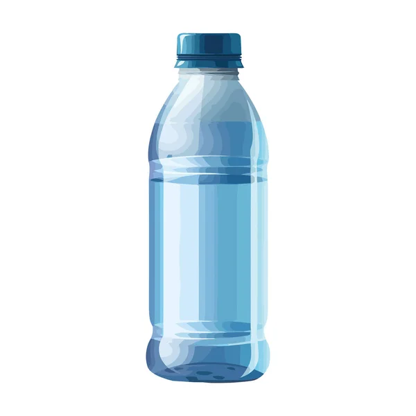 Освежающая Очищенная Вода Пластиковой Бутылке Поверх Белого — стоковый вектор