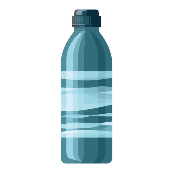 Svěží Voda Plastové Láhvi Víčkem Přes Bílou — Stockový vektor