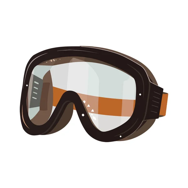 Schutzbrille Für Extremsport Über Weiß — Stockvektor