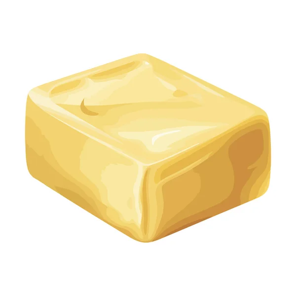 Manteiga Ilustração Quadrada Sobre Branco — Vetor de Stock