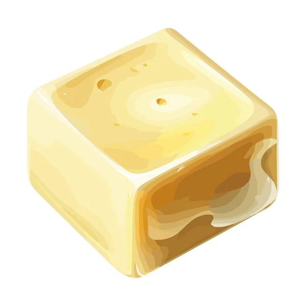 Design Quadrado Manteiga Sobre Branco — Vetor de Stock