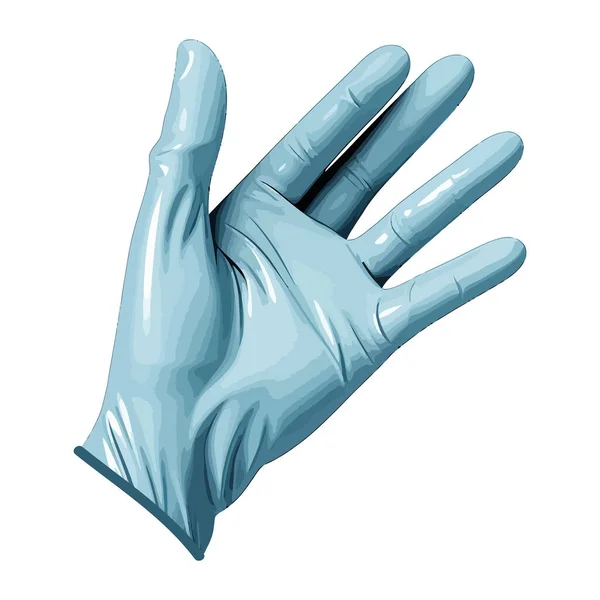 Desain Sarung Tangan Biru Atas Putih - Stok Vektor