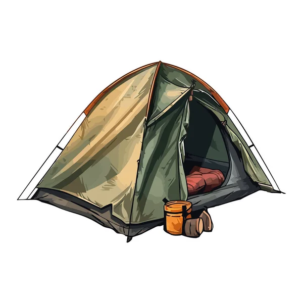 Camping Tent Vector White — Stock Vector