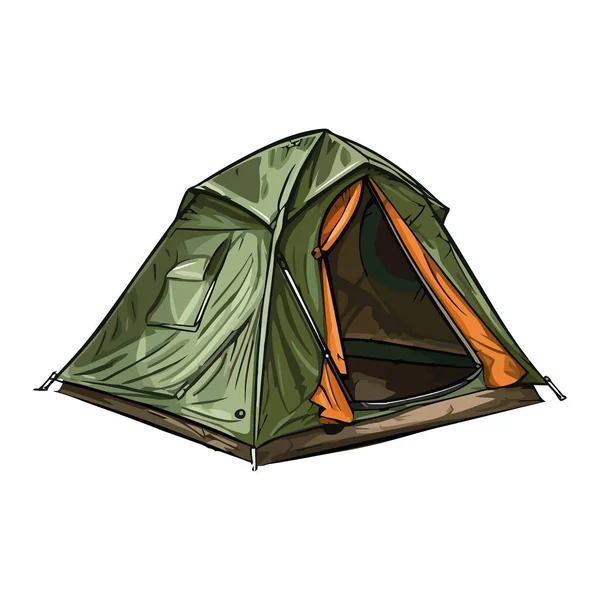 Camping Tält Illustration Över Vitt — Stock vektor