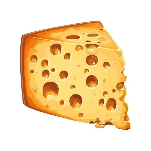 Fresh Gourmet Cheese Slice White — Stock Vector