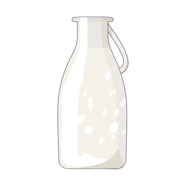 Botella Leche Ecológica Sobre Blanco — Vector de stock