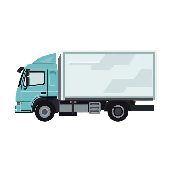 Blå Semi Lastbil Över Vit — Stock vektor