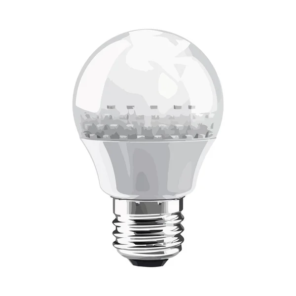 Lâmpada Brilha Com Inspiração Ambiental Sobre Branco — Vetor de Stock