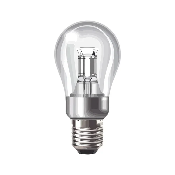 Ampoule Avec Électricité Efficace Sur Blanc — Image vectorielle