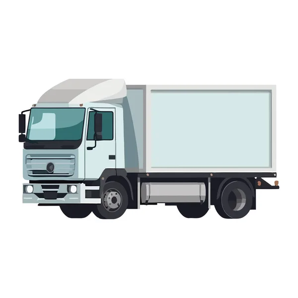 Camion Transportant Conteneur Fret Sur Blanc — Image vectorielle