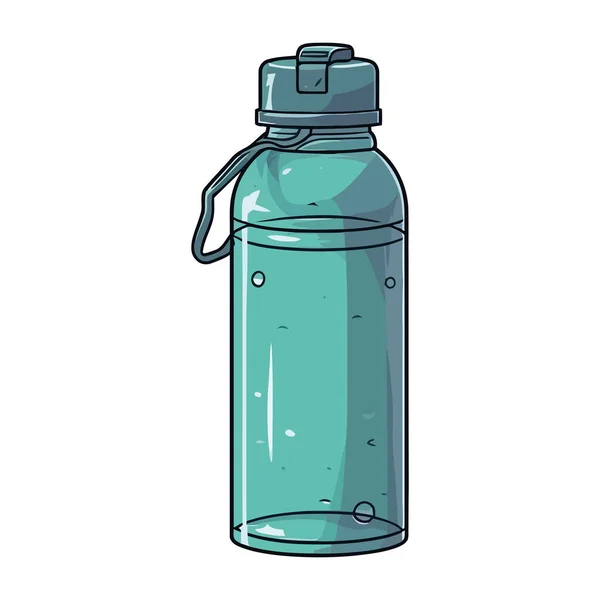 Agua Purificada Botella Plástico Con Tapa Sobre Blanco — Vector de stock