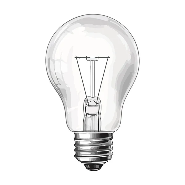 Эффективная Лампочка Светится Яркими Идеями Над Белым — стоковый вектор
