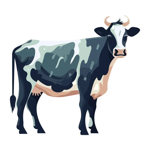 Bonito Vaca Ilustração Sobre Branco — Vetor de Stock