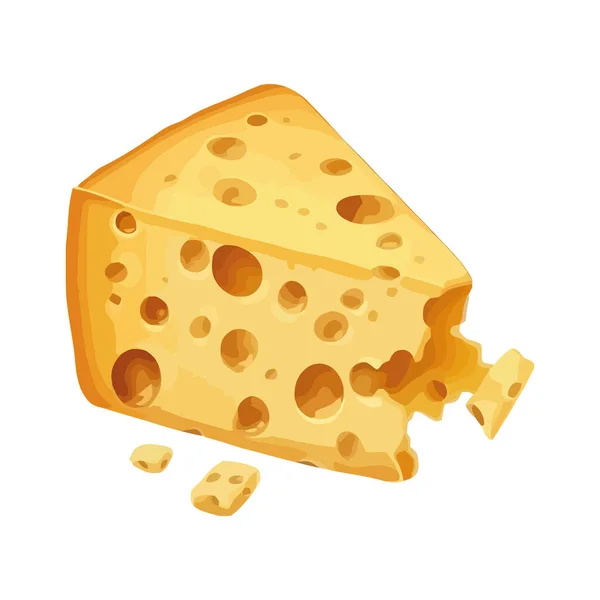 白の上に新鮮なチーズスライス — ストックベクタ