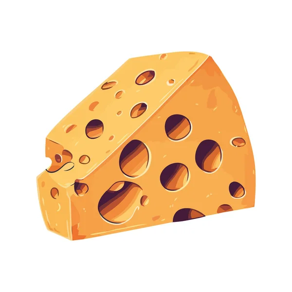 Φρέσκο Τυρί Γκουρμέ Τυρί Φέτα Πάνω Από Λευκό — Διανυσματικό Αρχείο