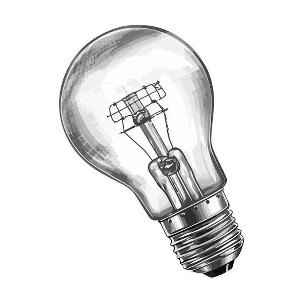 電球は白の上に明るいアイデアで輝きます — ストックベクタ