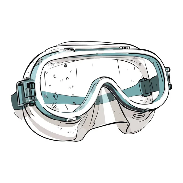 Design Óculos Snorkel Sobre Branco — Vetor de Stock