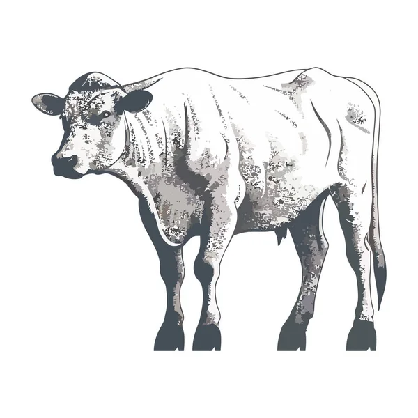 Black White Cow White — Stock Vector
