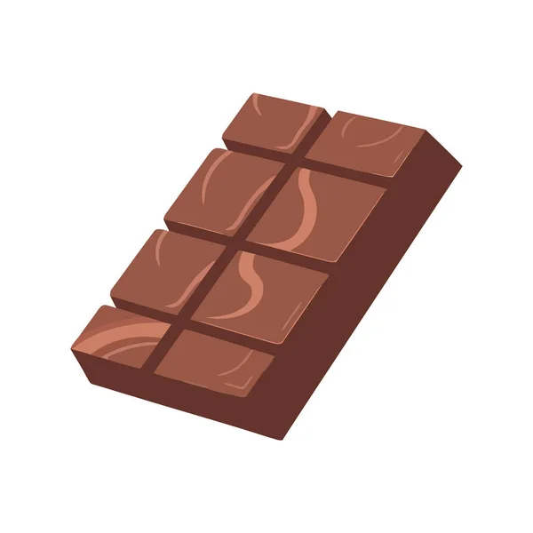 Солодкий Шоколадний Батончик Над Білим — стоковий вектор