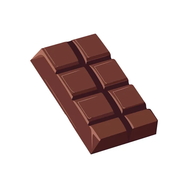 Donkere Chocoladerreep Ontwerp Boven Wit — Stockvector