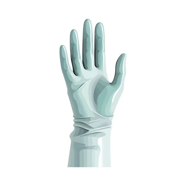 白い上の医療の成功の保護手袋のシンボル — ストックベクタ