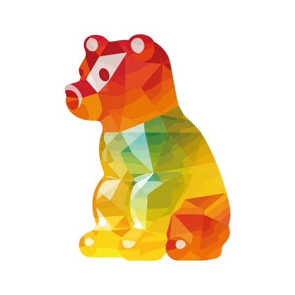 Barevný Gumový Medvídek Přes Bílou — Stockový vektor