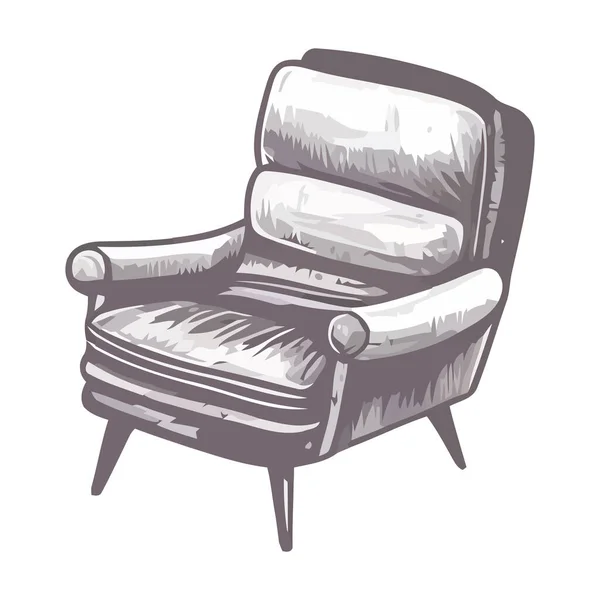 Bequemer Sessel Und Sofa Mit Weißen Kissen — Stockvektor