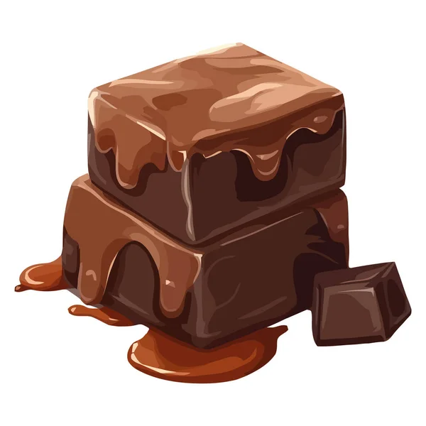 Design Sobremesa Chocolate Doce Sobre Branco — Vetor de Stock