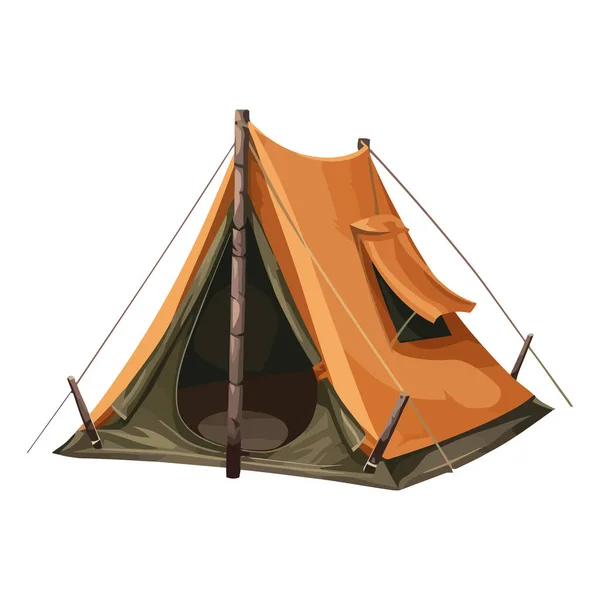 Camping Tent Ontwerp Boven Wit — Stockvector