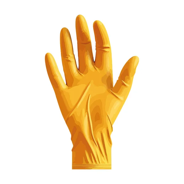 Sarung Tangan Kuning Melindungi Tangan Atas Putih - Stok Vektor