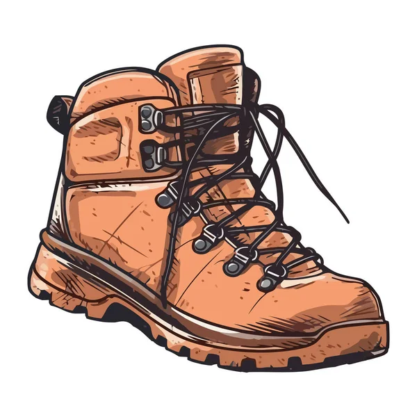 Old Fashioned Hiking Boot White — Stock Vector