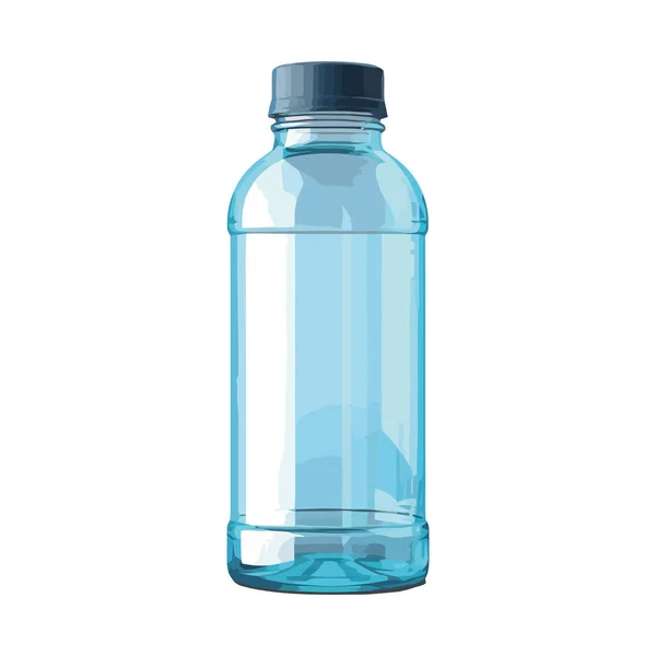 Transparent Plastflaska Med Vatten Över Vitt — Stock vektor