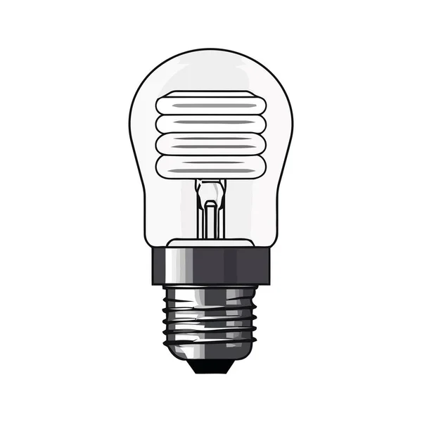 Lâmpada Com Equipamento Iluminação Eficiente Sobre Branco — Vetor de Stock