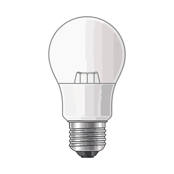 Glühbirne Mit Beleuchtungseinrichtung Über Weiß — Stockvektor