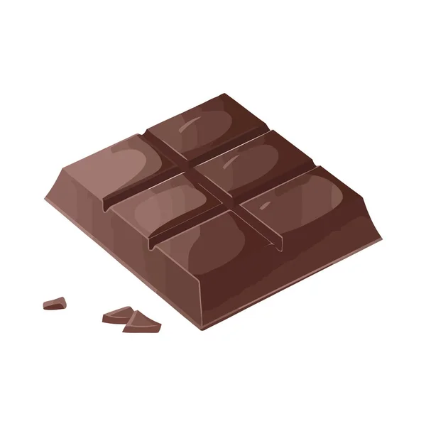 Snack Chocolat Sucré Sur Blanc — Image vectorielle