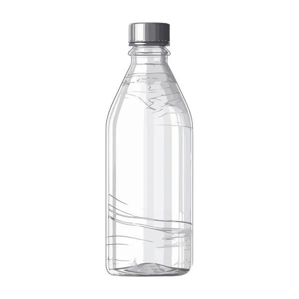 Design Garrafa Plástico Transparente Sobre Branco — Vetor de Stock