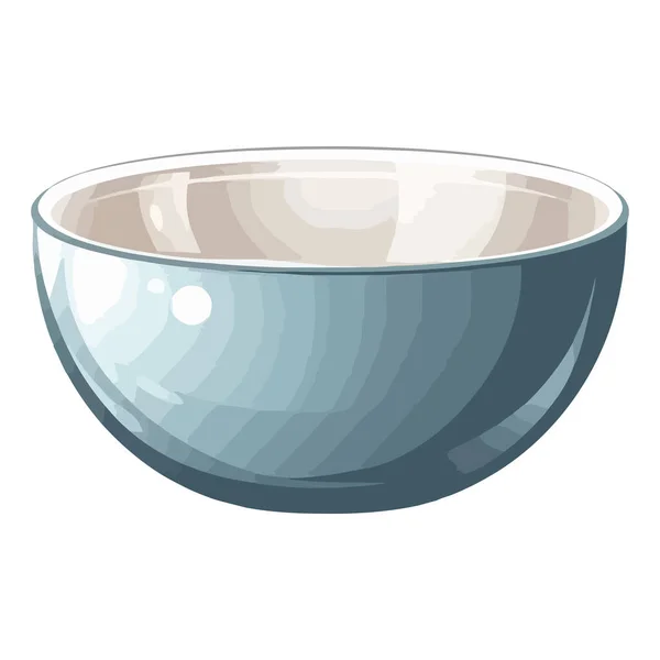 Blue Pottery Bowl White — Stock Vector