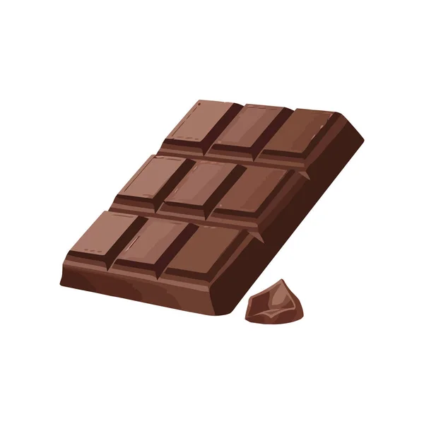 Illustration Barre Chocolat Noir Sur Blanc — Image vectorielle