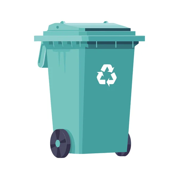 Recycling Blauwe Container Voor Plastic Wit — Stockvector