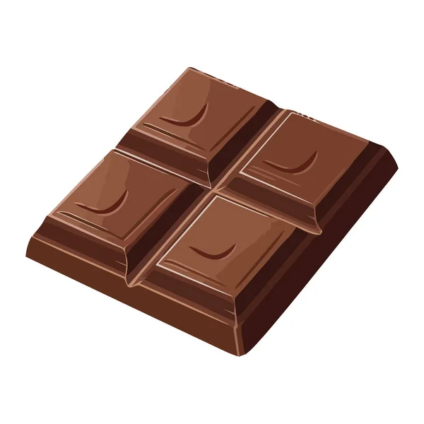 Illustration Barre Chocolat Sur Blanc — Image vectorielle