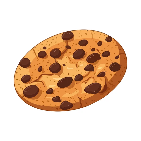 Chocolate Cookie Illustration Design White — Stock Vector