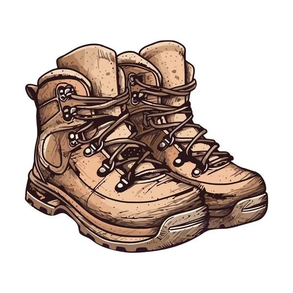Kirli Eski Asker Çizmeleri Beyazın Üstünde — Stok Vektör