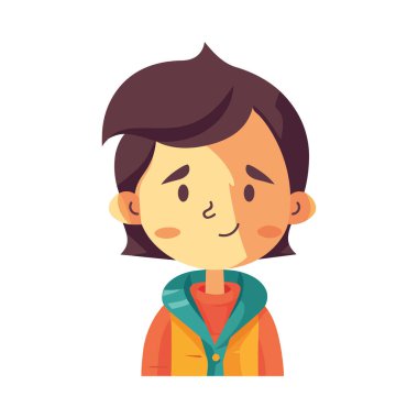 Smiling boy design over white