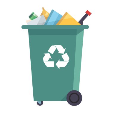 Beyaz üzerine konteyner üzerinde geri dönüşüm