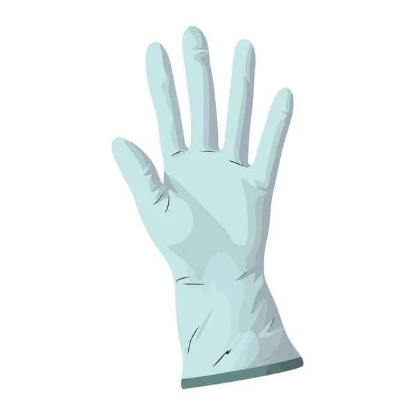 Menschliche Hand Mit Einem Handschuh Über Weiß — Stockvektor