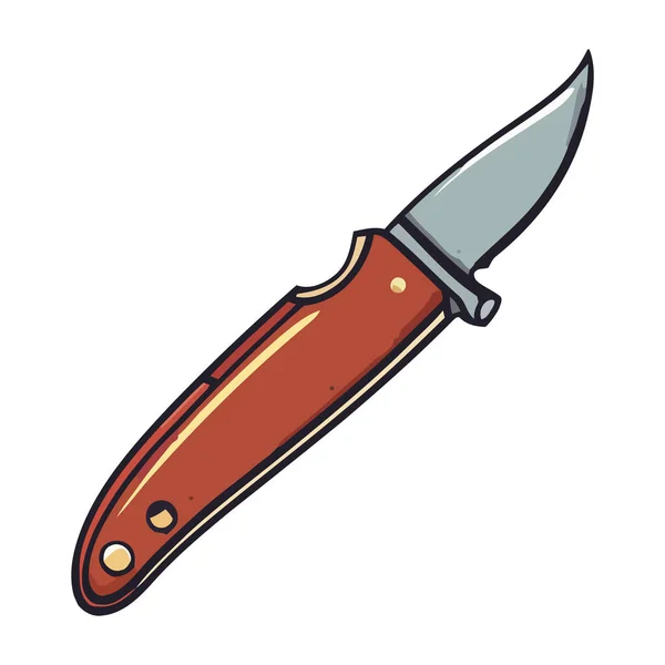 Острый Стальной Нож Поверх Белого — стоковый вектор